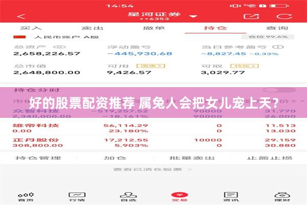 好的股票配资推荐 属兔人会把女儿宠上天？