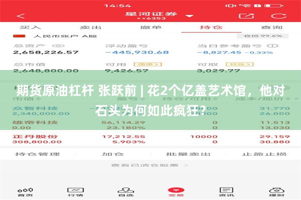 期货原油杠杆 张跃前 | 花2个亿盖艺术馆，他对石头为何如此疯狂？