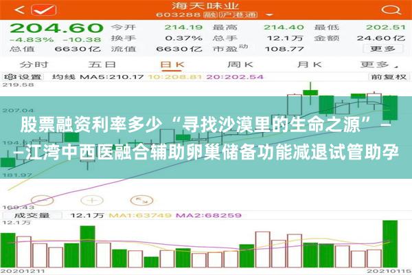 股票融资利率多少 “寻找沙漠里的生命之源” ——江湾中西医融合辅助卵巢储备功能减退试管助孕