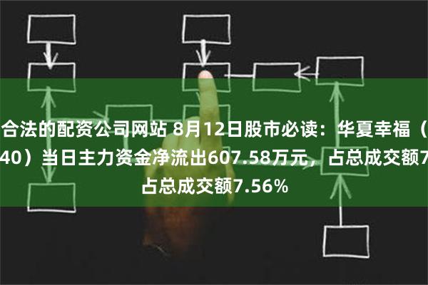 合法的配资公司网站 8月12日股市必读：华夏幸福（600340）当日主力资金净流出607.58万元，占总成交额7.56%