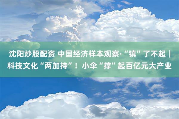 沈阳炒股配资 中国经济样本观察·“镇”了不起｜科技文化“两加持”！小伞“撑”起百亿元大产业