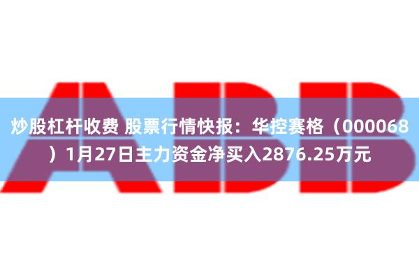 炒股杠杆收费 股票行情快报：华控赛格（000068）1月27日主力资金净买入2876.25万元